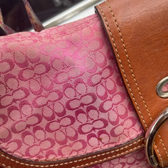 Rare Pink and Brown Coach SoHo - Picture 9 of 13